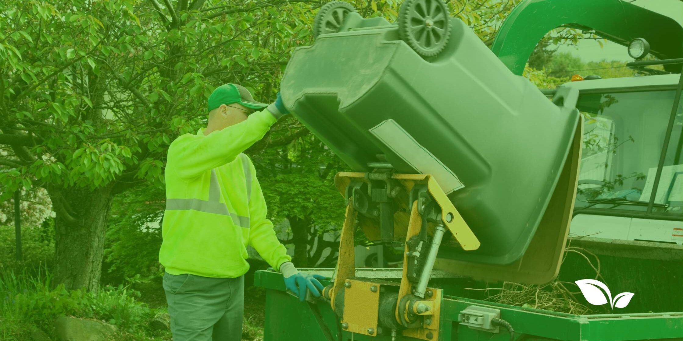 bin man emptying general waste bins