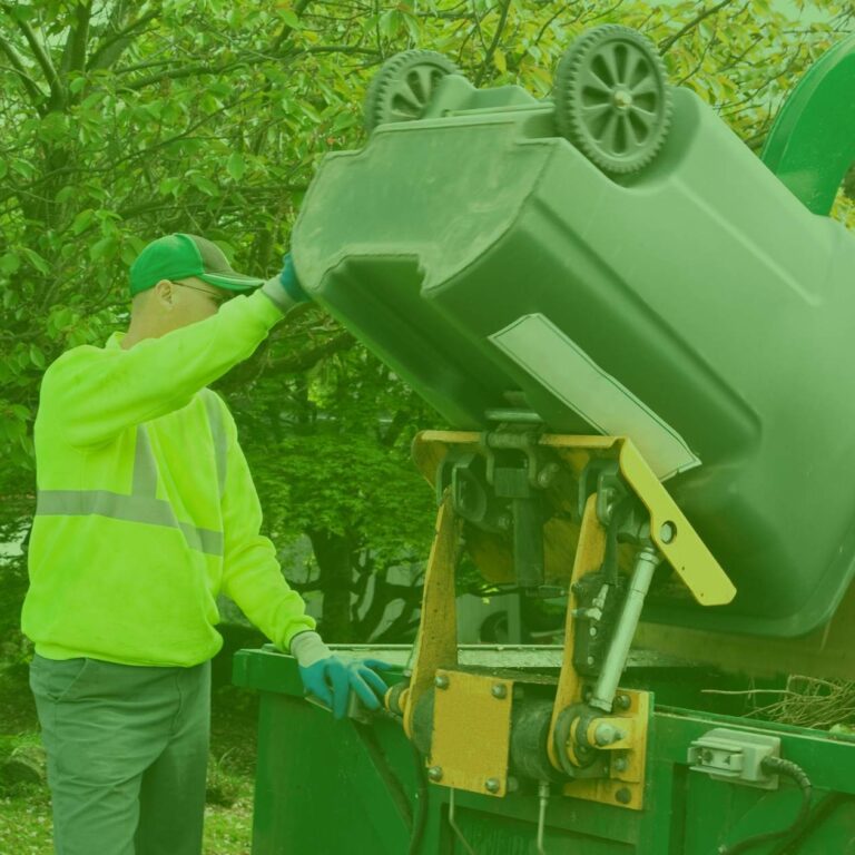 bin man emptying general waste bins