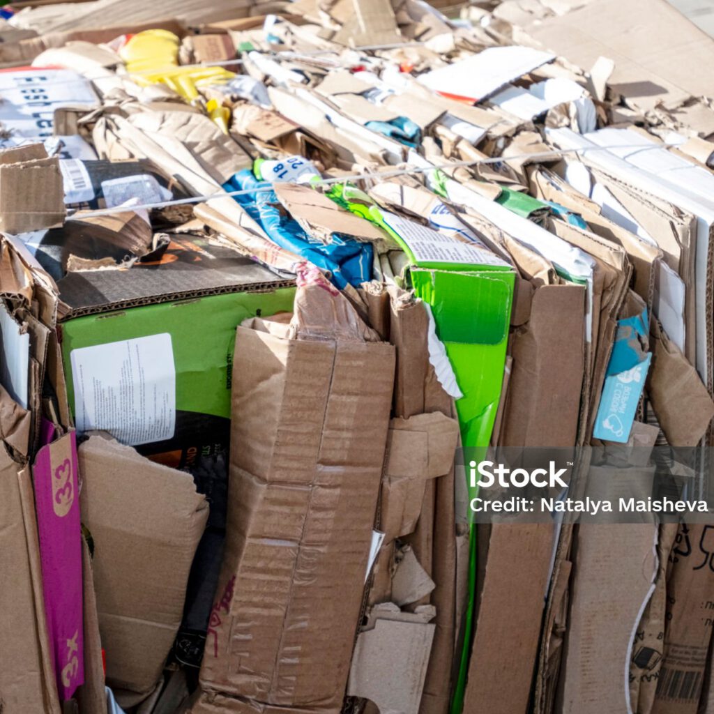 Recycling and disposal of cardboard.
