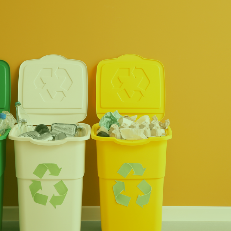 recycling bins over flowing