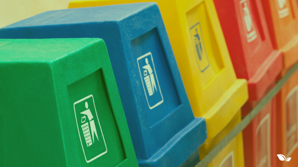 multiple recycling bins